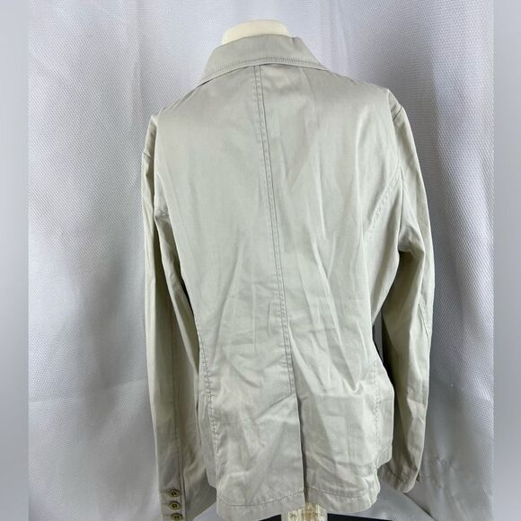 Michael Kors Womens One Button Blazer Suit Jacket Tan 100% Cotton Size 14 - Picture 11 of 12